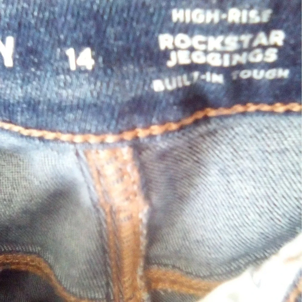 Old Navy Rockstar Jeggings Size 14 Dark Wash High Rise Distressed